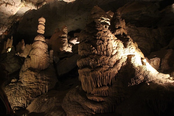 cumberland caverns glamping in tennessee view of the cavern with lights on