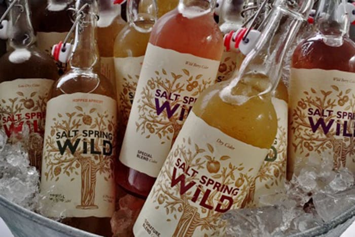 cider tasting on salt spring island cidery picture of salt spring wild cider bottles in ice
