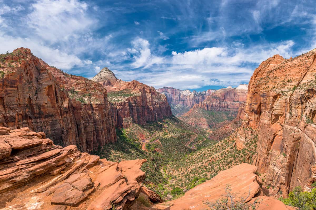 Glamping Zion National Park view of Zion Canyon