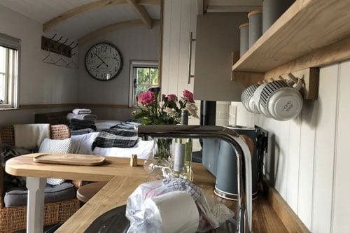 The Little Norfolk Shepherds Hut inside