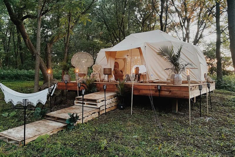 Harlow’s Hideaway Glamping Tent Minnesota