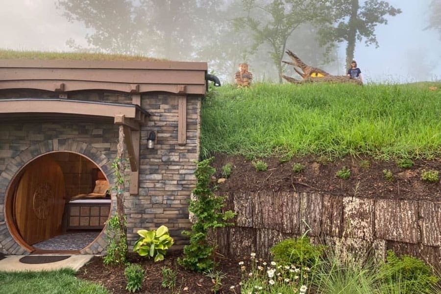 Glamping in Asheville at the Hobbit Knoll
