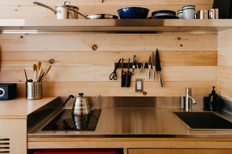 Glamping Getaway house New York Inside Kitchen and Sink