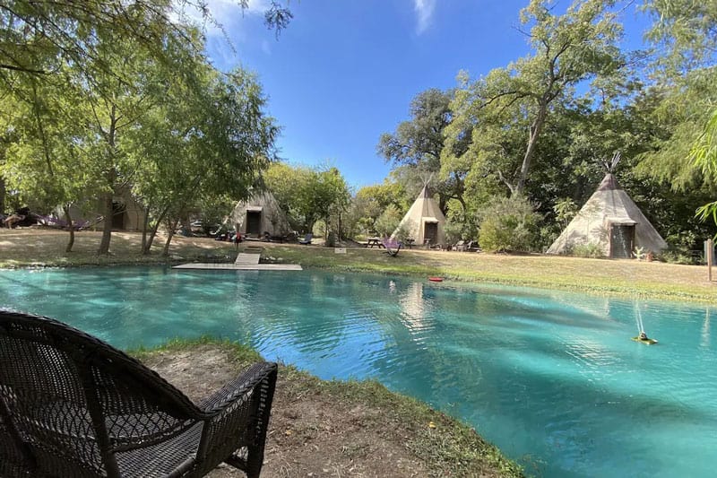 Teepee Camping in Texas at Geronimo Creek