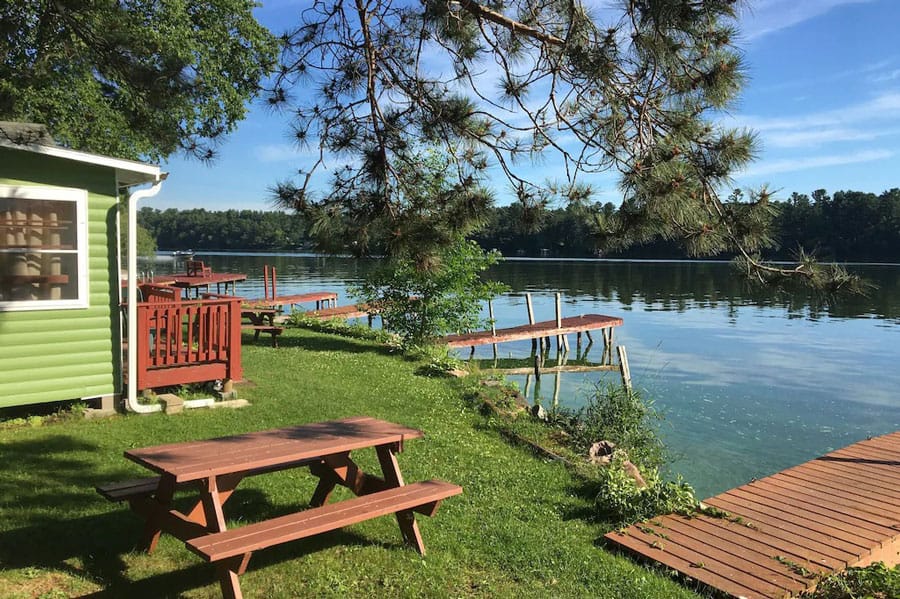 Vintage Lake Front Cabin Glamping in Wisconsin