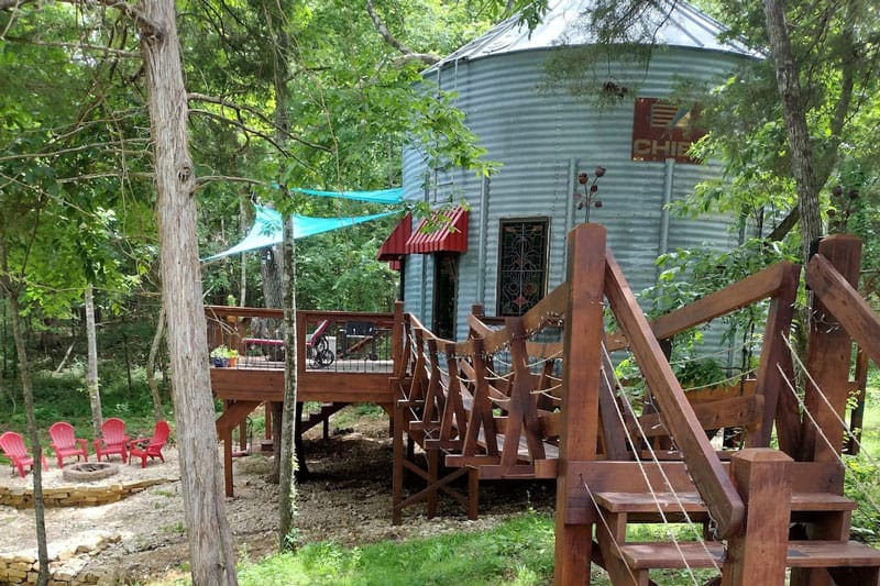 The Sassafrass Silo Treehouse on Table Top Lake