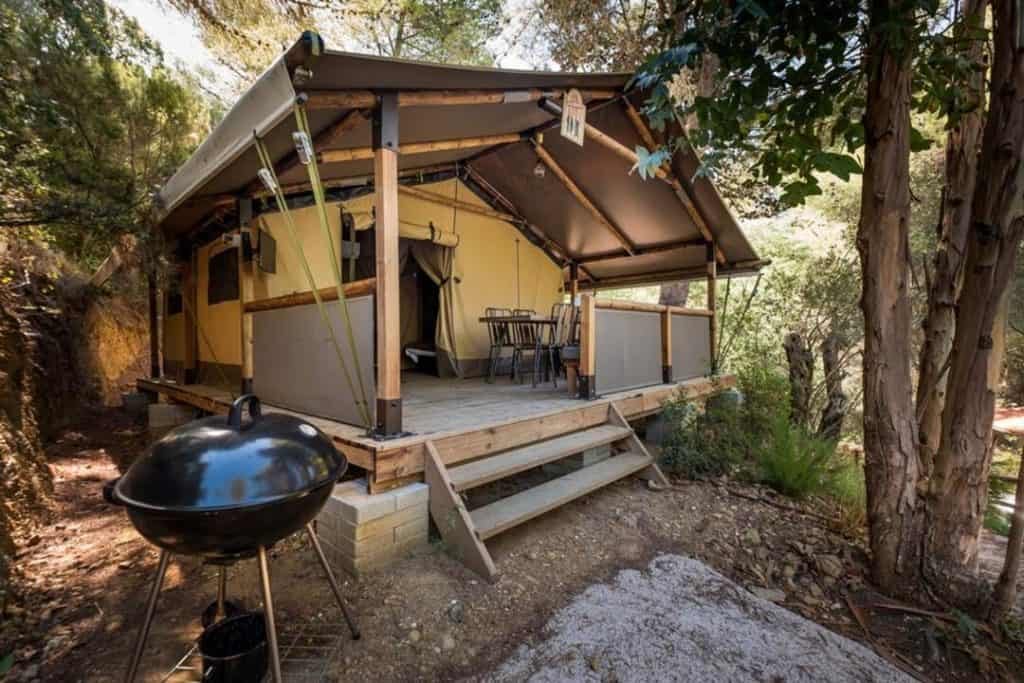 tents at the Le Pianacce in Tuscany