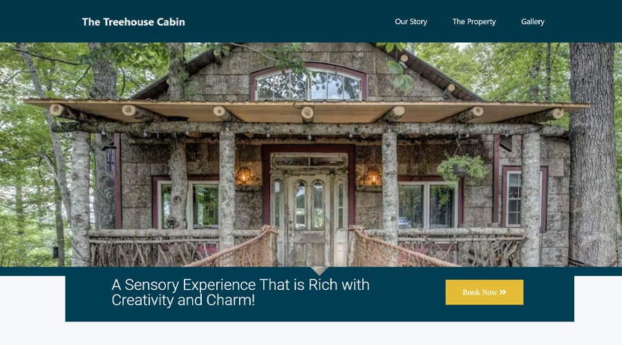 Glamping website design for glamping properties example site