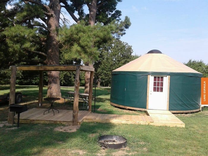 Yurts in Oklahoma at Lake Eufaula State Park