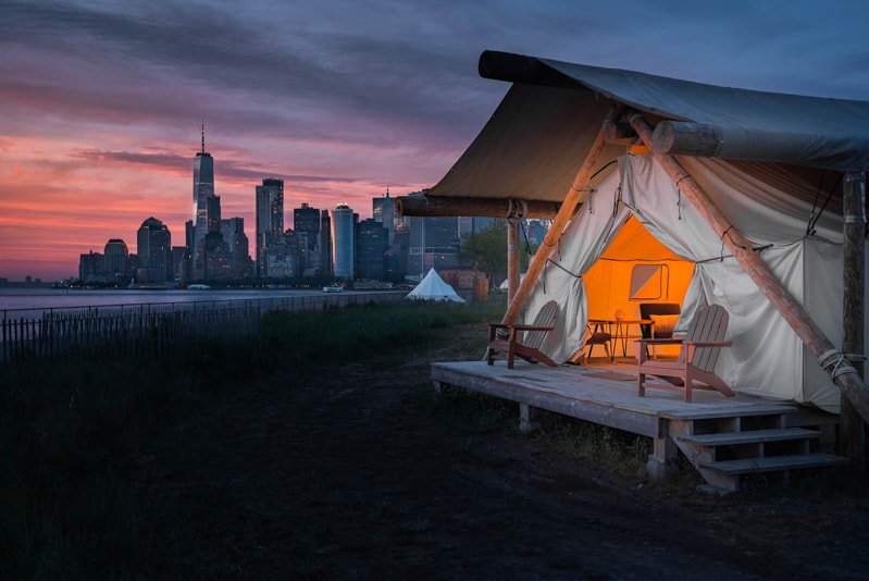 Sunset at Governors Island Collective Retreat in NYC.