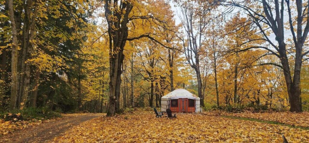 Gaia Mt Rainier Yurt with Hot Tub