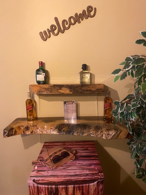 Mini bar in each cabin