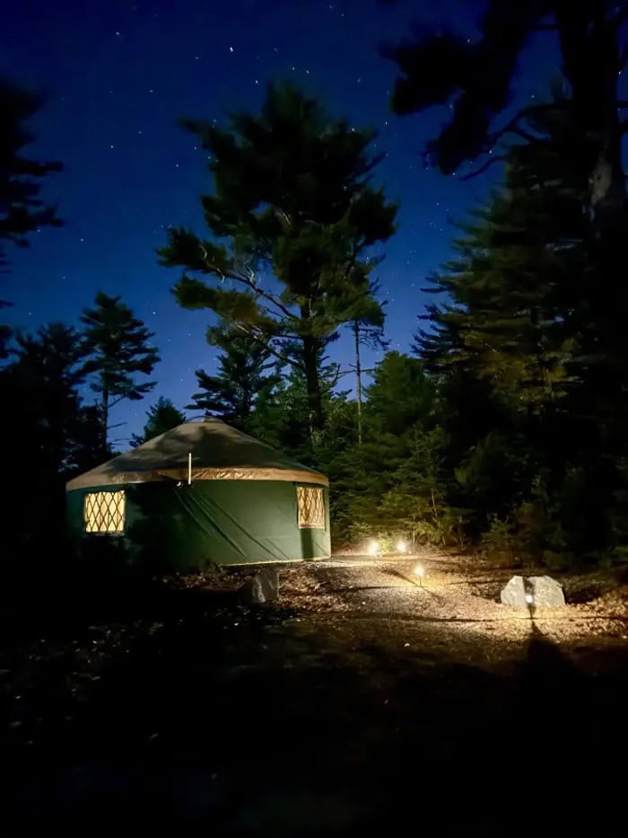 Glamping Bar Harbor at Evergreen Yurts