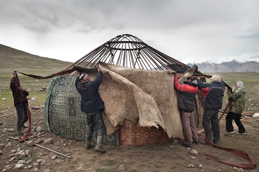putting up walls yurt